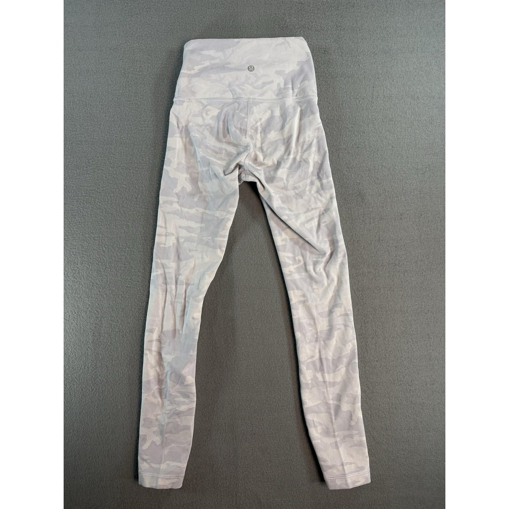Lululemon Leggings Womens 2 Gray Camo High Rise Ankle Yoga Athletic Pants